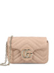 Gucci Powder Pink Leather Mini Gg Marmont Shoulder Bag