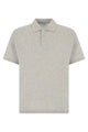 Saint Laurent Grey Cotton Piqué Polo With Cassandre Logo