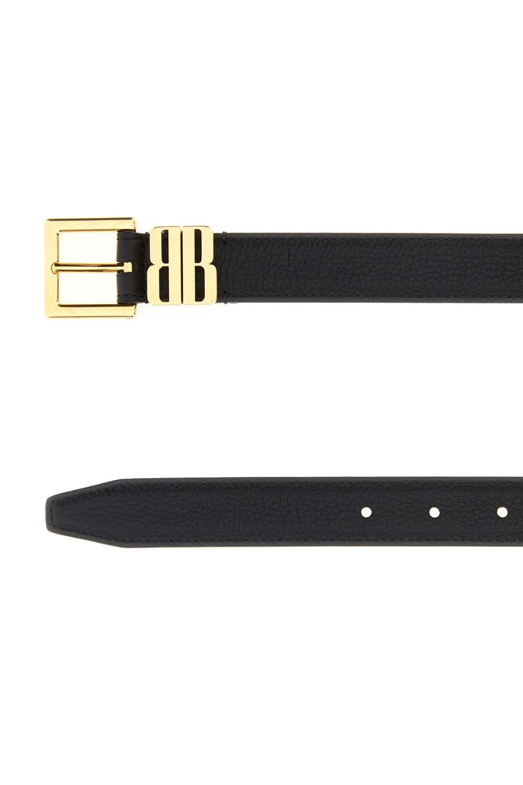 Balenciaga Black Leather Bb Editor Belt