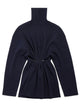 Balenciaga Pinched Navy Mini Dress In Wool And Cotton