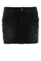 Balenciaga Black Denim Mini Skirt