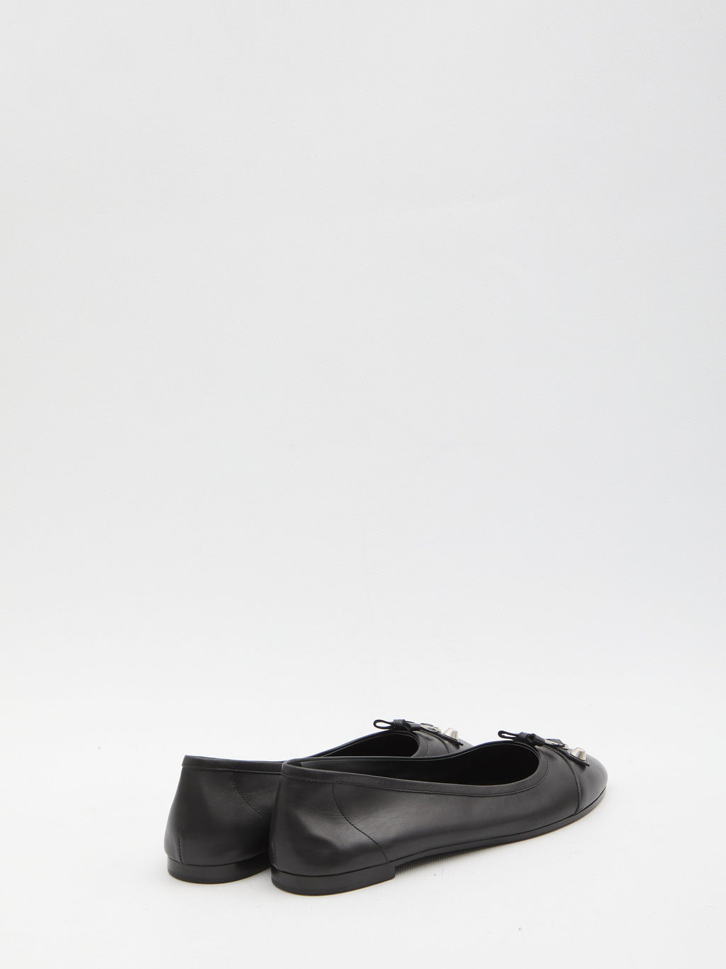 Balenciaga Black Leather City Up Ballerinas