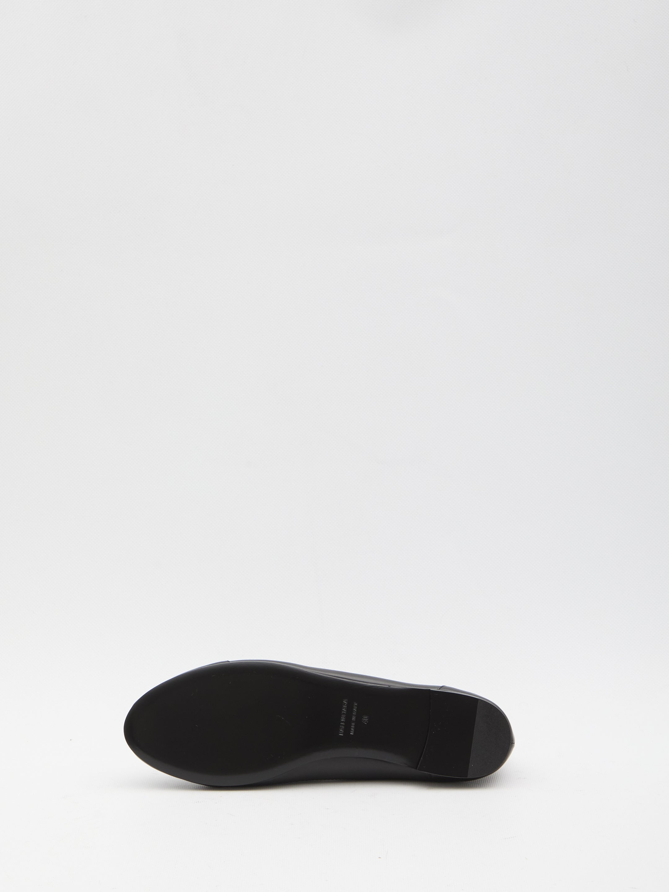 Balenciaga Black Leather City Up Ballerinas