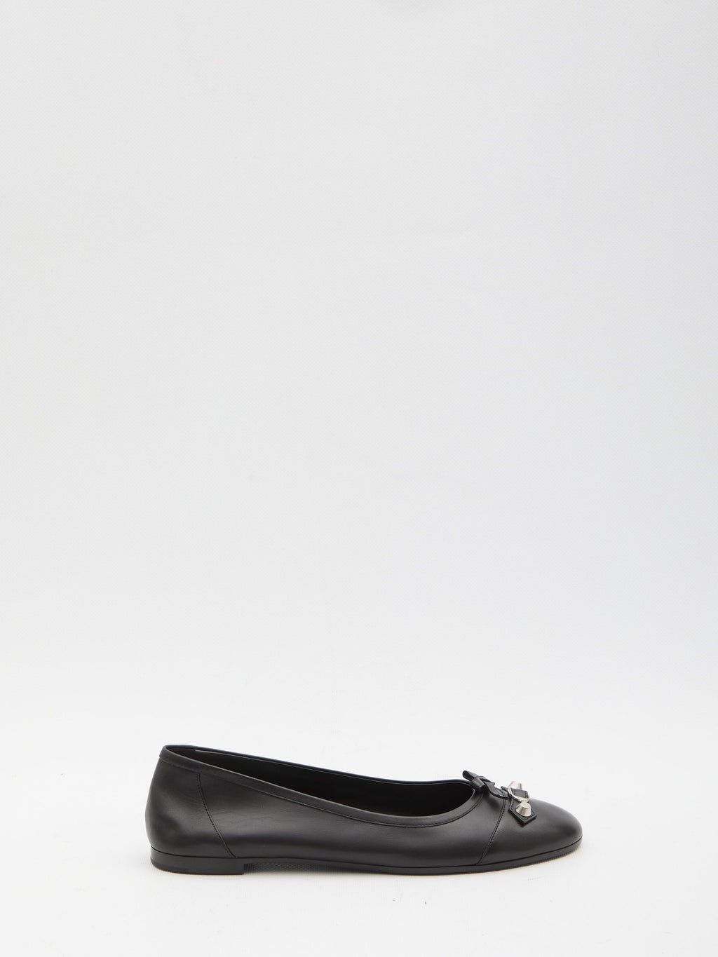 Balenciaga Black Leather City Up Ballerinas