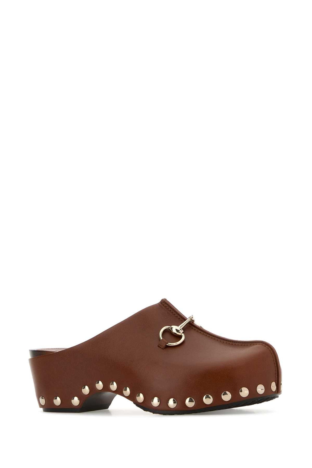 Gucci Leather Clogs With Buckle