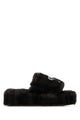 Balenciaga Dark Brown Eco Fur Slippers