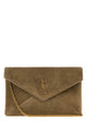 Saint Laurent Cappuccino Suede Small Cassandre Crossbody Bag