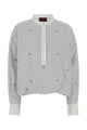 Gucci Cotton Striped Blouse With Embroidery