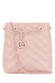 Gucci Pink Leather Micro Gg Marmont Bucket Bag