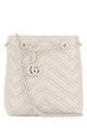 Gucci Ivory Leather Micro Gg Marmont Bucket Bag