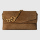 Gucci Shoulder Bag In Suede With Large Chain