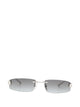Balenciaga Gossip Rectangular Silver/Gradient Grey Sunglasses
