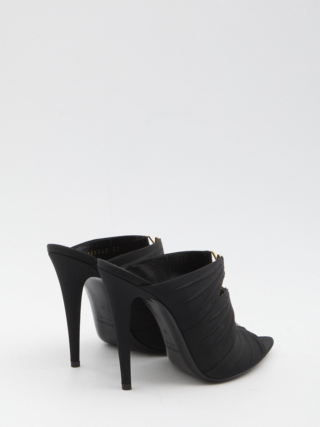 Saint Laurent Black Emilie Mules In Crêpe Satin