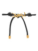 Saint Laurent Black Leather Cassandre Bracelet