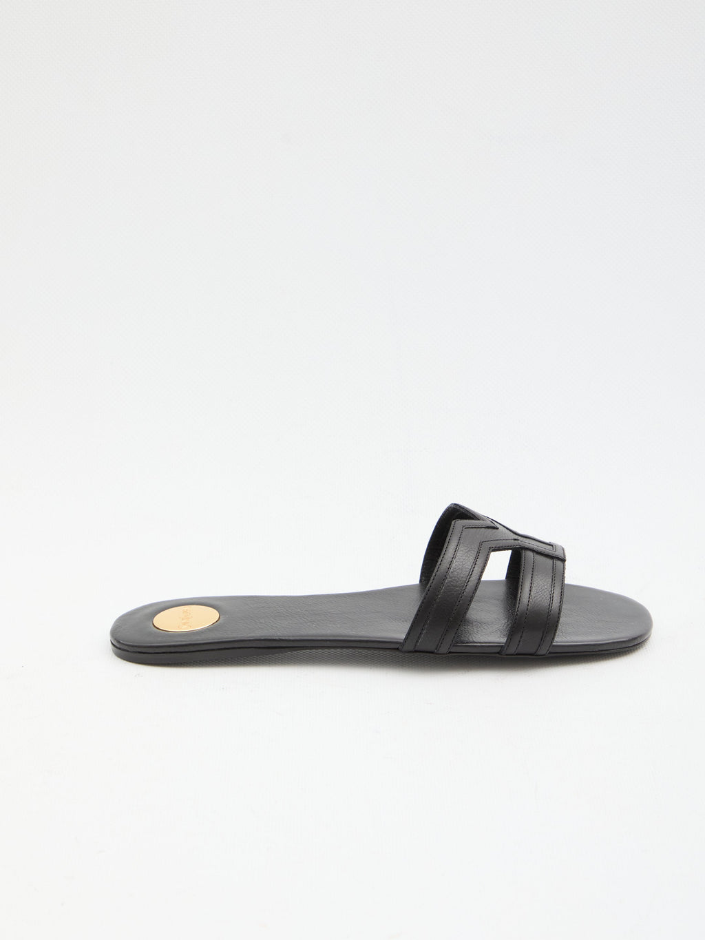 Saint Laurent Mabrouka Black Leather Sandals