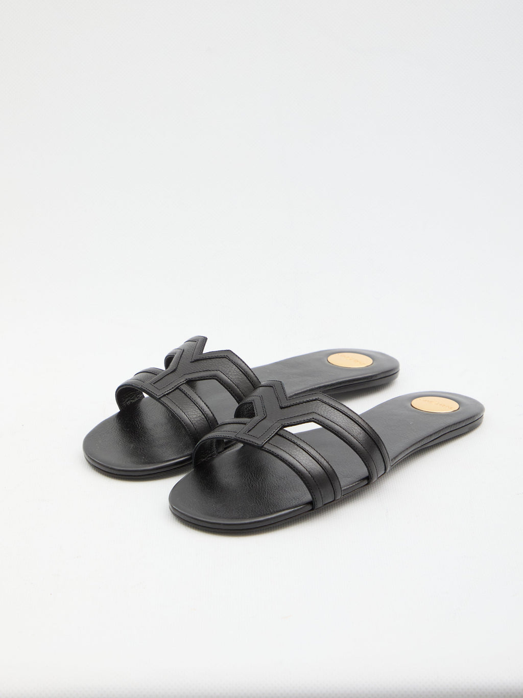 Saint Laurent Mabrouka Black Leather Sandals
