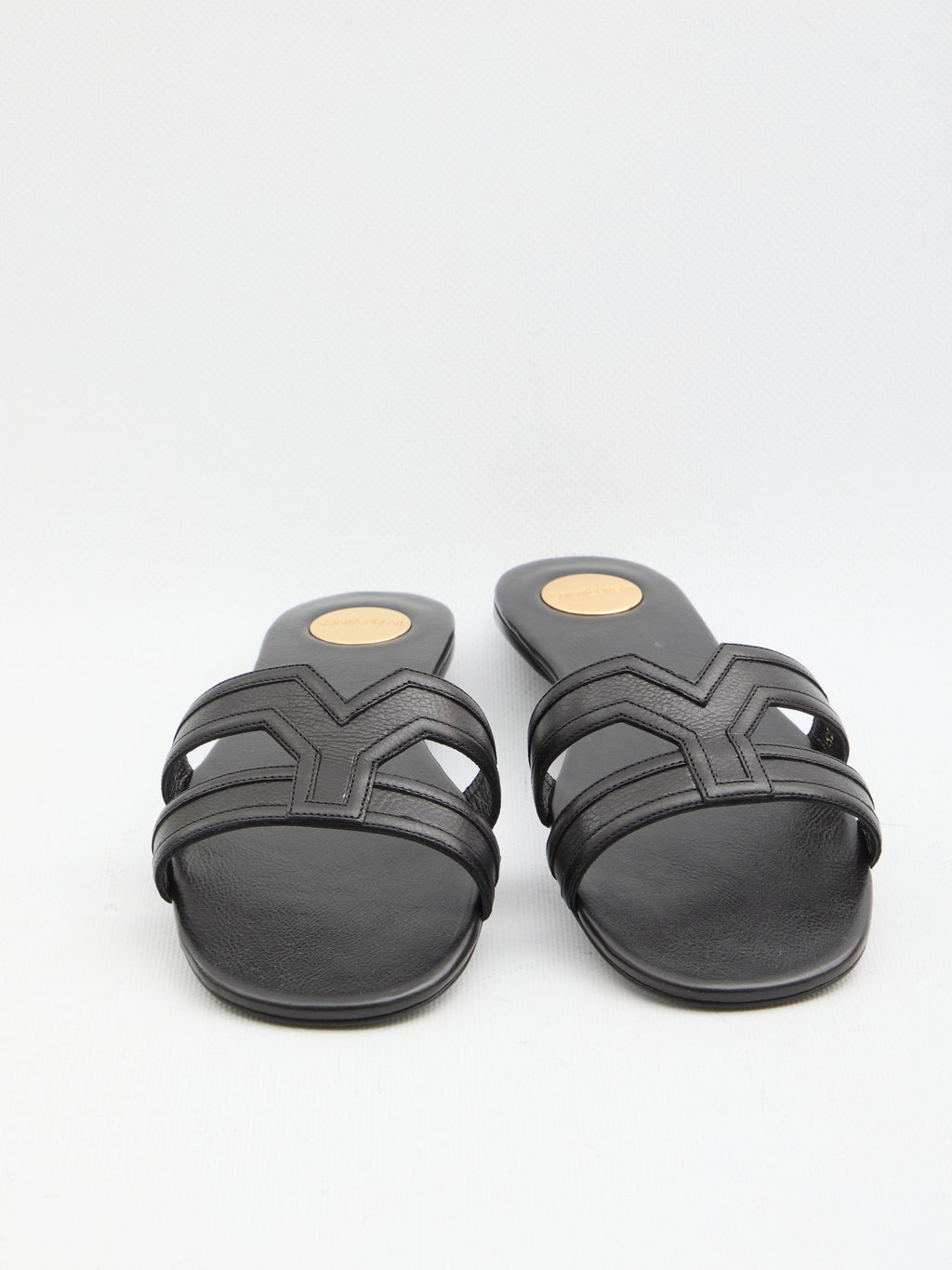 Saint Laurent Mabrouka Black Leather Sandals