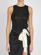 Saint Laurent Cropped Black Recycled Viscose Tank Top