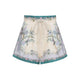Zimmermann Cream Scarf Floral Indra Tuck Short
