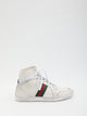 Gucci White Leather Stretch Sneakers