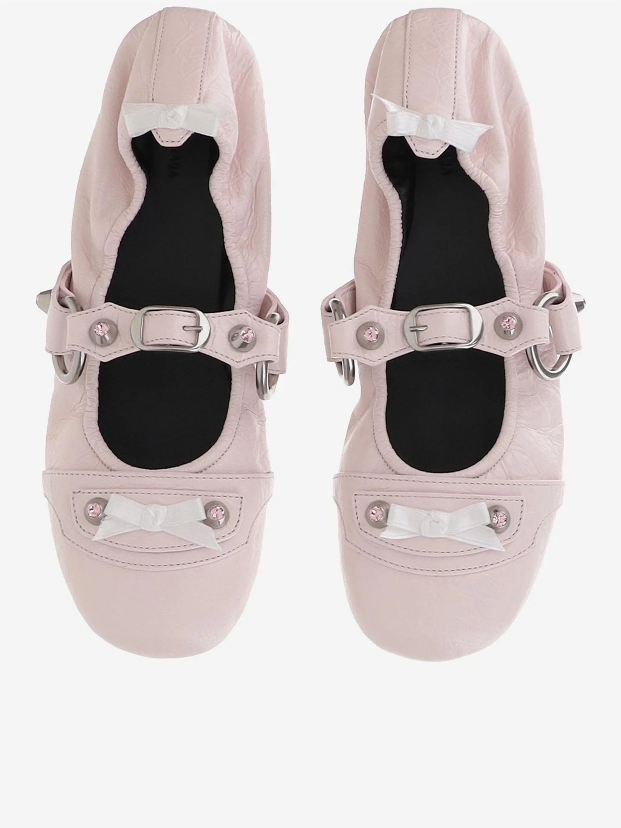 Balenciaga Pink Leather City Ballerinas