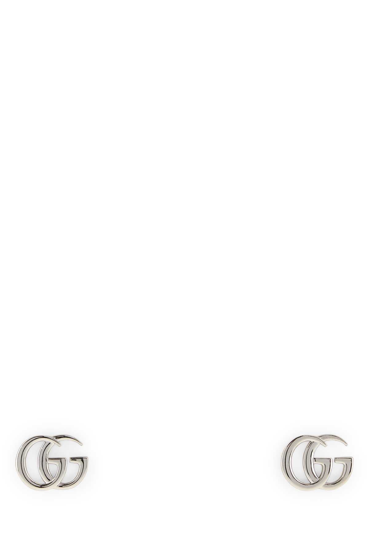 Gucci Silver Metal Gg Marmont Earrings