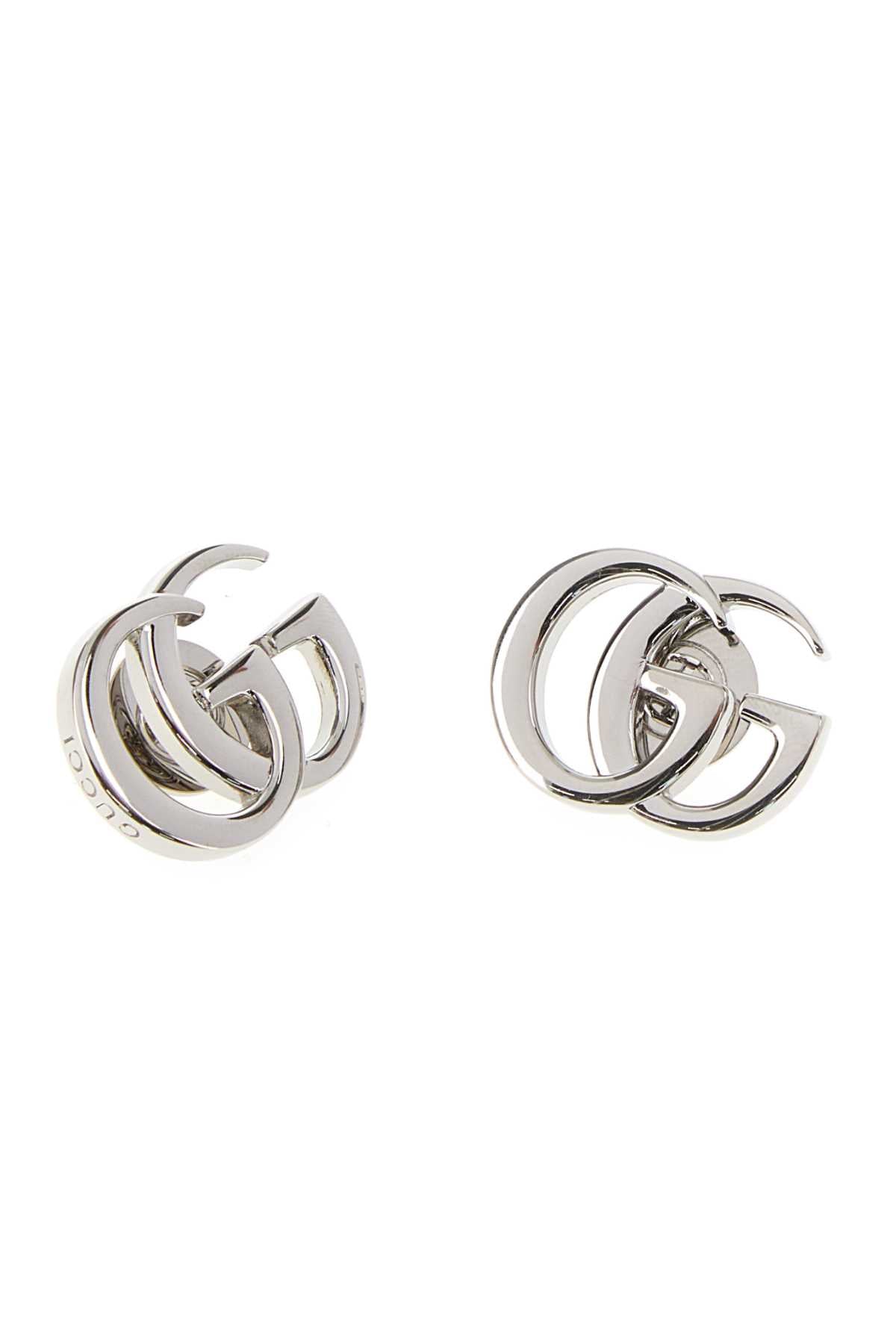 Gucci Silver Metal Gg Marmont Earrings