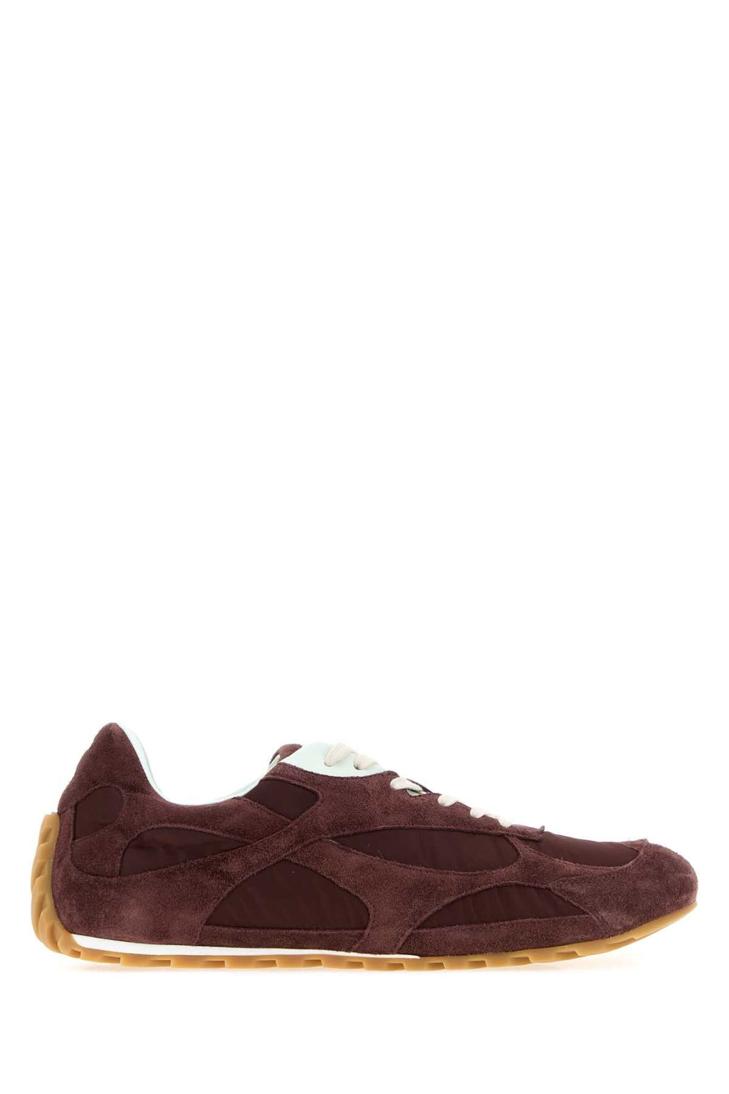 Bottega Veneta Burgundy Canvas And Suede Orbit Flash Sneakers