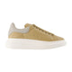 Alexander Mcqueen Beige Grey Calfskin Sneakers