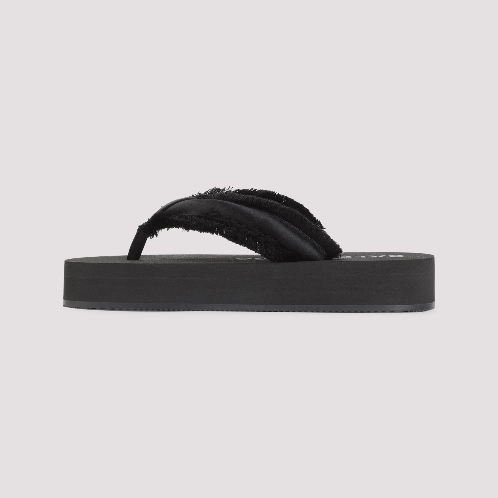 Balenciaga Jet Lag Thong Sandals In Black Satin