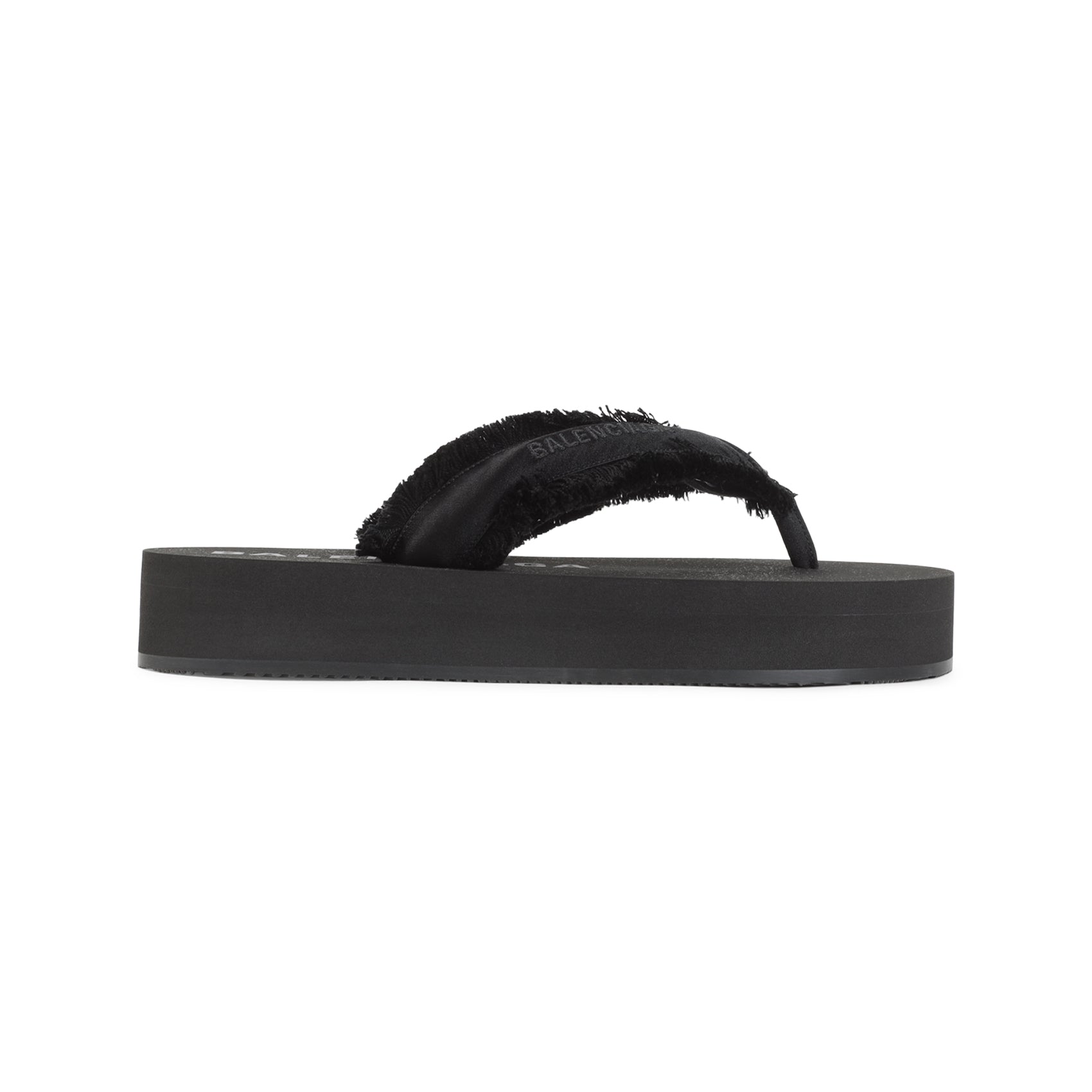 Balenciaga Jet Lag Thong Sandals In Black Satin