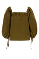 Saint Laurent Olive Green Jersey Blouse