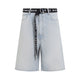 Balenciaga Light Blue Belted Shorts