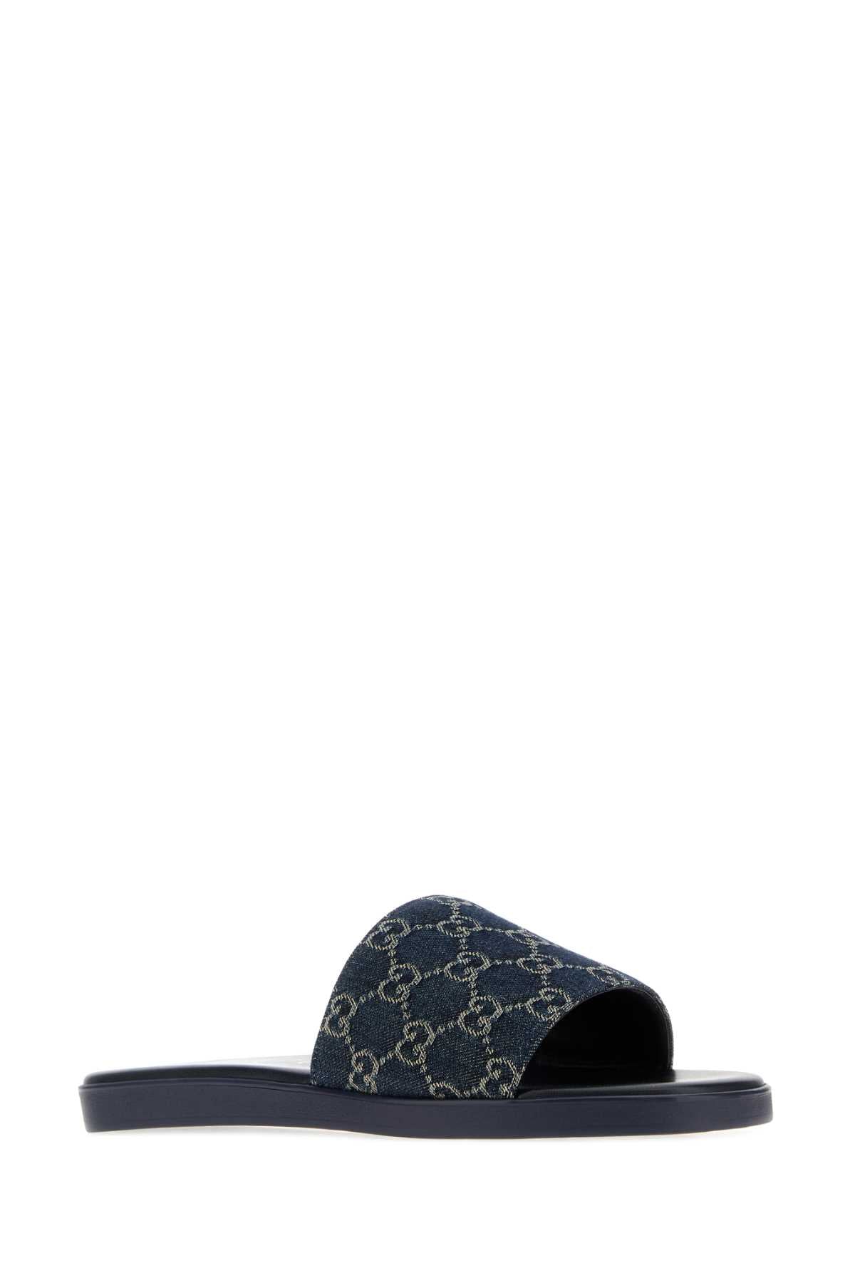 Gucci Gg Denim Slippers