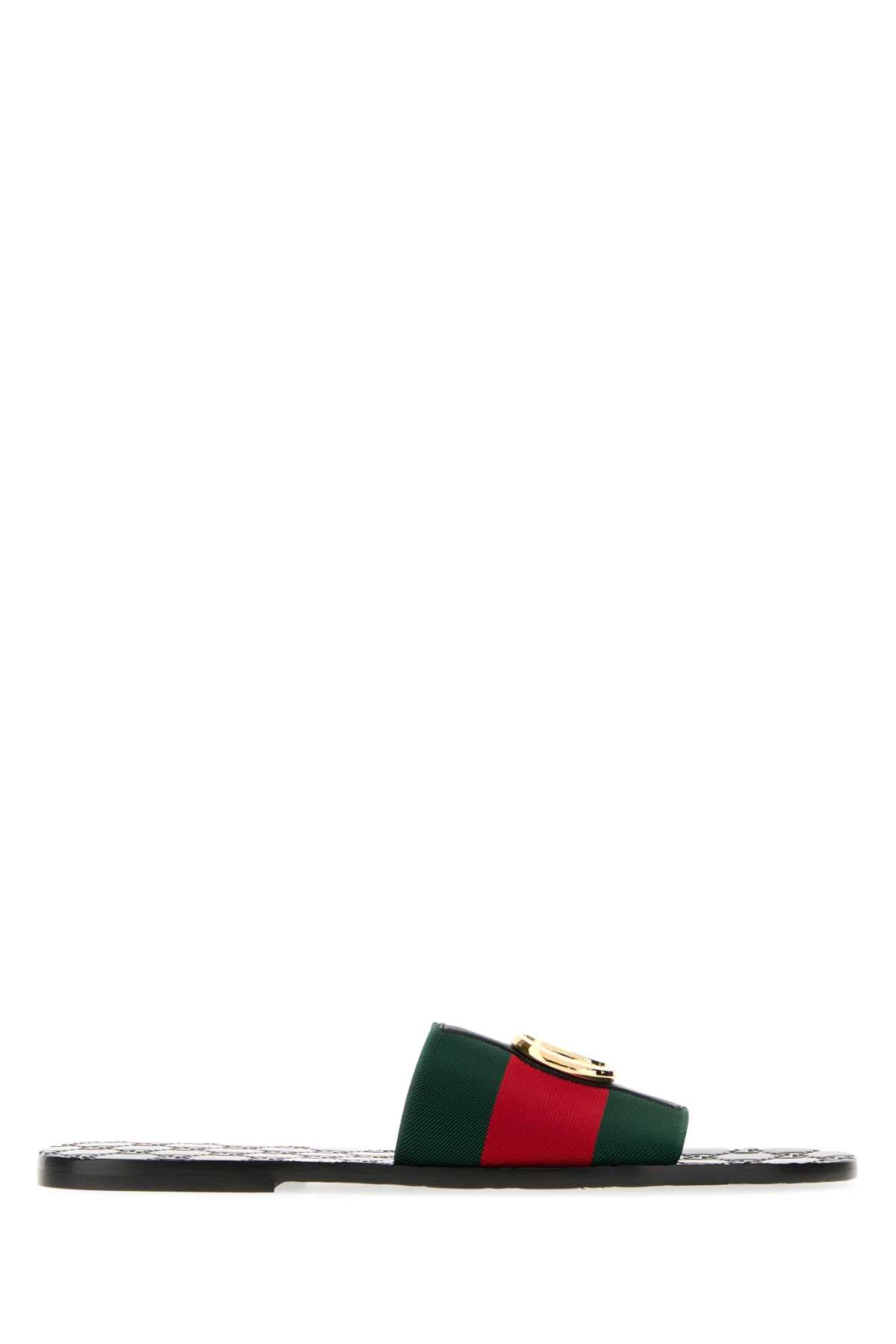 Gucci Embroidered Fabric Riviera Slippers