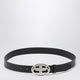 Balenciaga Black Leather Oval Bb Belt