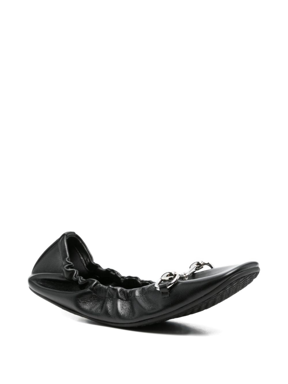 Gucci Black Leather Prima Ballerinas