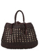 Dragon Difussion Brown Leather Shoulder Bag