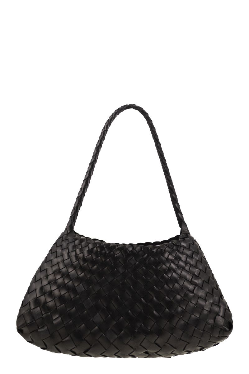 Dragon Difussion Black Leather Handbag