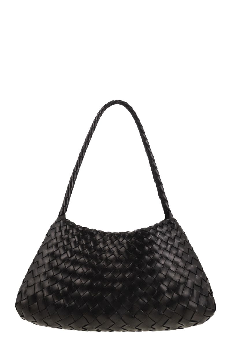 Dragon Difussion Black Leather Handbag