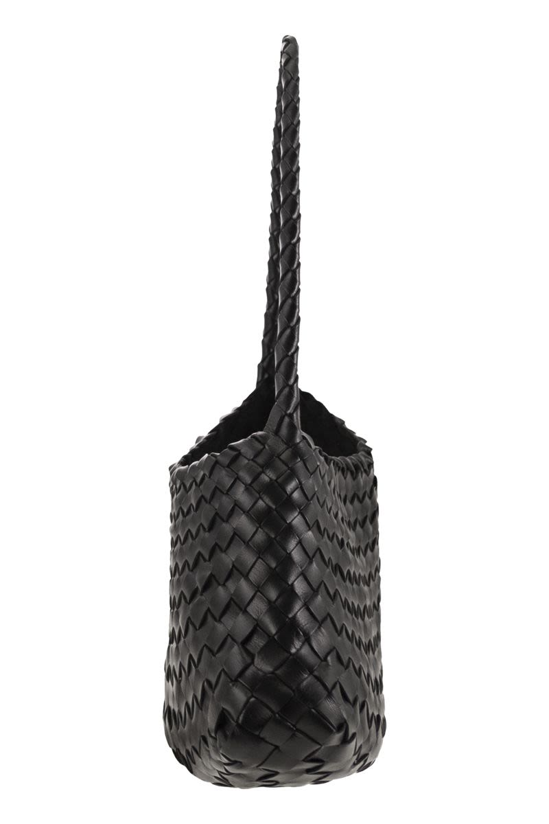 Dragon Difussion Black Leather Handbag