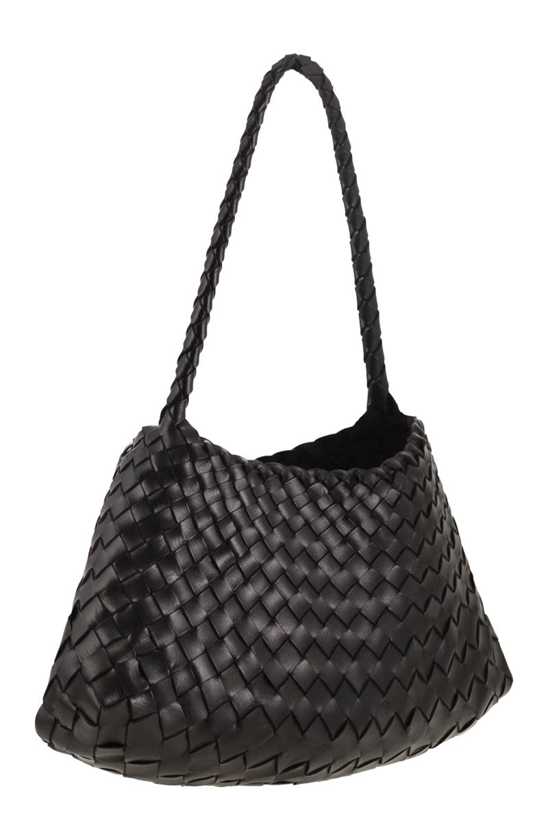 Dragon Difussion Black Leather Handbag