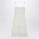 Valentino Ivory Linen Midi Dress With Sangallo Embroidery