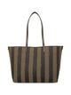 Fendi Brown Leather Roll Media Handbag