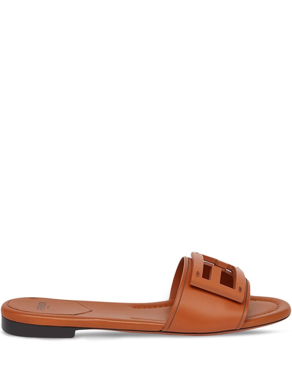 Fendi Leather Baguette Slides