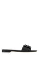 Fendi Black Leather Slide Sandals