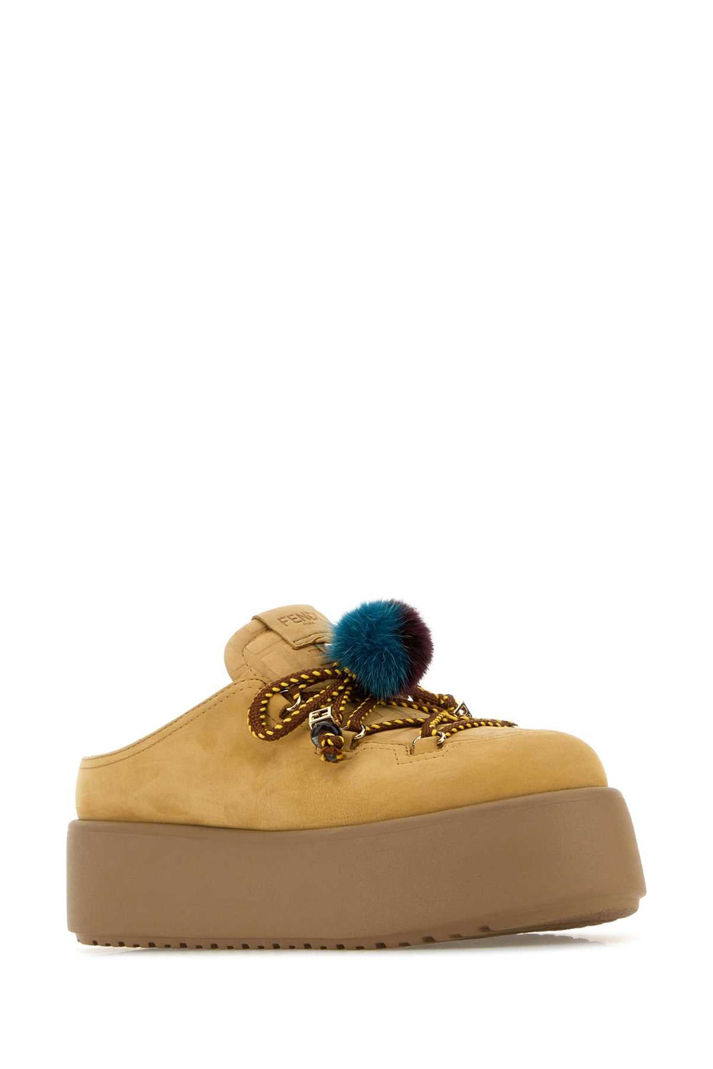 Fendi Beige Nubuck Apres Chic Mules