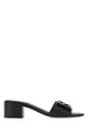 Fendi Black Leather Baguette Mules