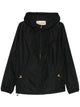 Valentino Garavani Black Windbreaker With Vgold Detail