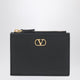 Valentino Garavani Black Coin Purse Card Holder With Gold Logo